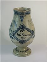 Lot 29 - A named and dated English pearlware jug
