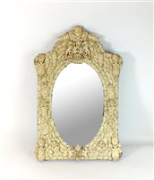 Lot 374 - A French bone and ivory mirror