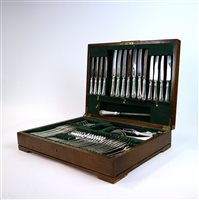 Lot 12 - A canteen of silver plated cutlery
