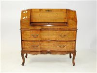 Lot 289 - An Italian style walnut and inlaid bureau