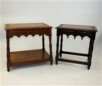 Lot 300 - 2 carved Oak Occasional Tables