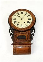 Lot 310 - An American drop dial wall clock