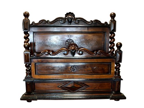 Lot 337 - A heavy carved mahogany bed frame