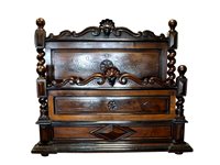 Lot 337 - A heavy carved mahogany bed frame