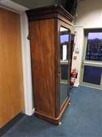 Lot 292 - A Victorian mahogany single mirror door wardrobe