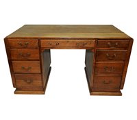 Lot 268 - An Art Deco oak pedestal desk