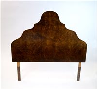 Lot 402 - A burr walnut veneered mahogany bed head