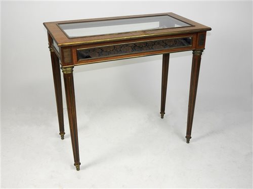 Lot 151 - A French kingwood guilt metal mounted table vitrine 19th century
