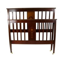 Lot 311 - An Edwardian inlaid mahogany bed pair
