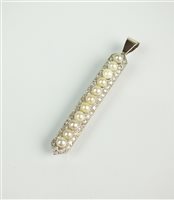 Lot 167 - A diamond and cultured pearl pendant