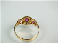 Lot 48 - A Victorian pink sapphire and diamond ring