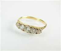 Lot 116 - A five stone diamond ring