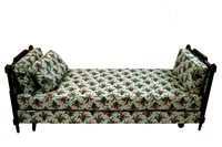 Lot 327 - A small mid 19th century French upholstered day bed