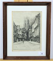 Lot 446 - French etching and street scene (2)