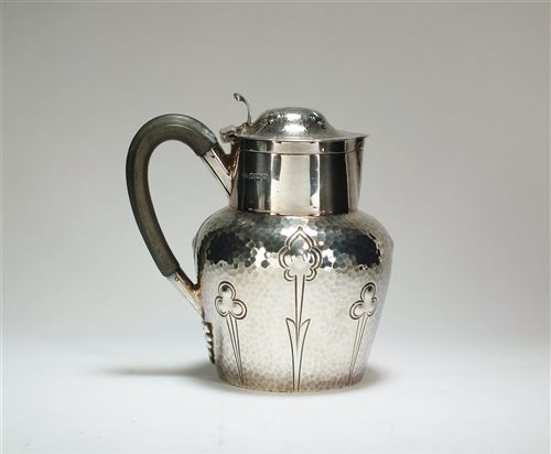 Lot 60 - A silver hot water jug