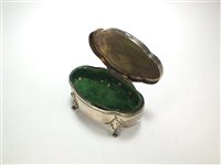 Lot 38 - A silver trinket box and two manicure instruments