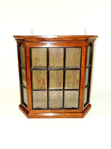 Lot 795 - A Dutch walnut and inlaid wall cabinet early 19th century