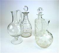 Lot 79 - Three glass decanters and one glass carafe