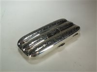 Lot 33 - A silver cigar case