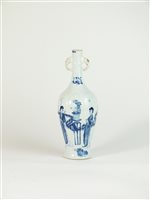 Lot 277 - Chinese blue and white porcelain 'Long Eliza'  two handled baluster vase