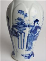 Lot 277 - Chinese blue and white porcelain 'Long Eliza'  two handled baluster vase