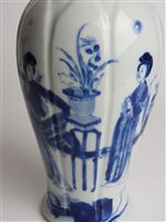 Lot 277 - Chinese blue and white porcelain 'Long Eliza'  two handled baluster vase