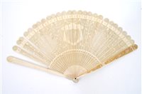 Lot 272 - A Canton  ivory brise fan