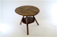 Lot 340 - A vernacular oak and ash cricket table reconstructed 19th century