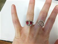 Lot 161 - A 19th century red spinel and diamond ring