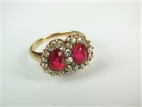 Lot 161 - A 19th century red spinel and diamond ring
