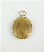 Lot 115 - A Victorian locket with miniature