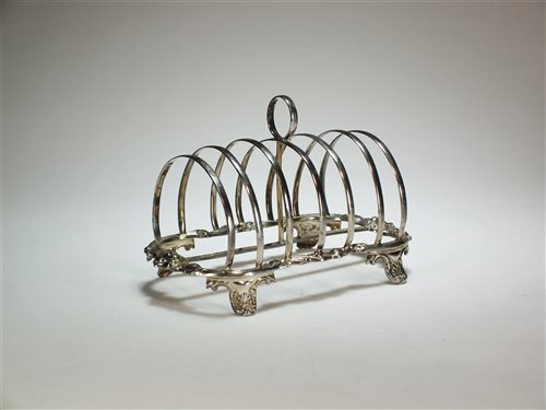 Lot 20 - A Victorian silver toast rack