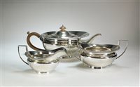 Lot 95 - A three piece silver tea service