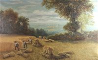 Lot 338 - Charles Henry Passey, 'Harvest', oil on canvas