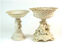 Lot 122 - Two Victorian parian table centrepieces