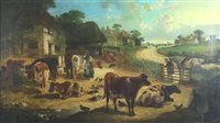 Lot 339 - British school, farmyard scene