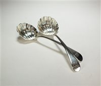 Lot 22 - A pair of George III silver sauce ladles