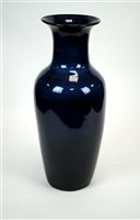 Lot 212 - A large deep blue ground ceramic vase