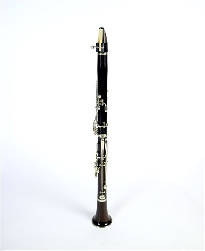 Lot 286 - An unboxed French three sectional polished hardwood clarinet