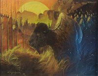 Lot 435 - Creeping bear 'Mirac' Lee, oil on canvas
