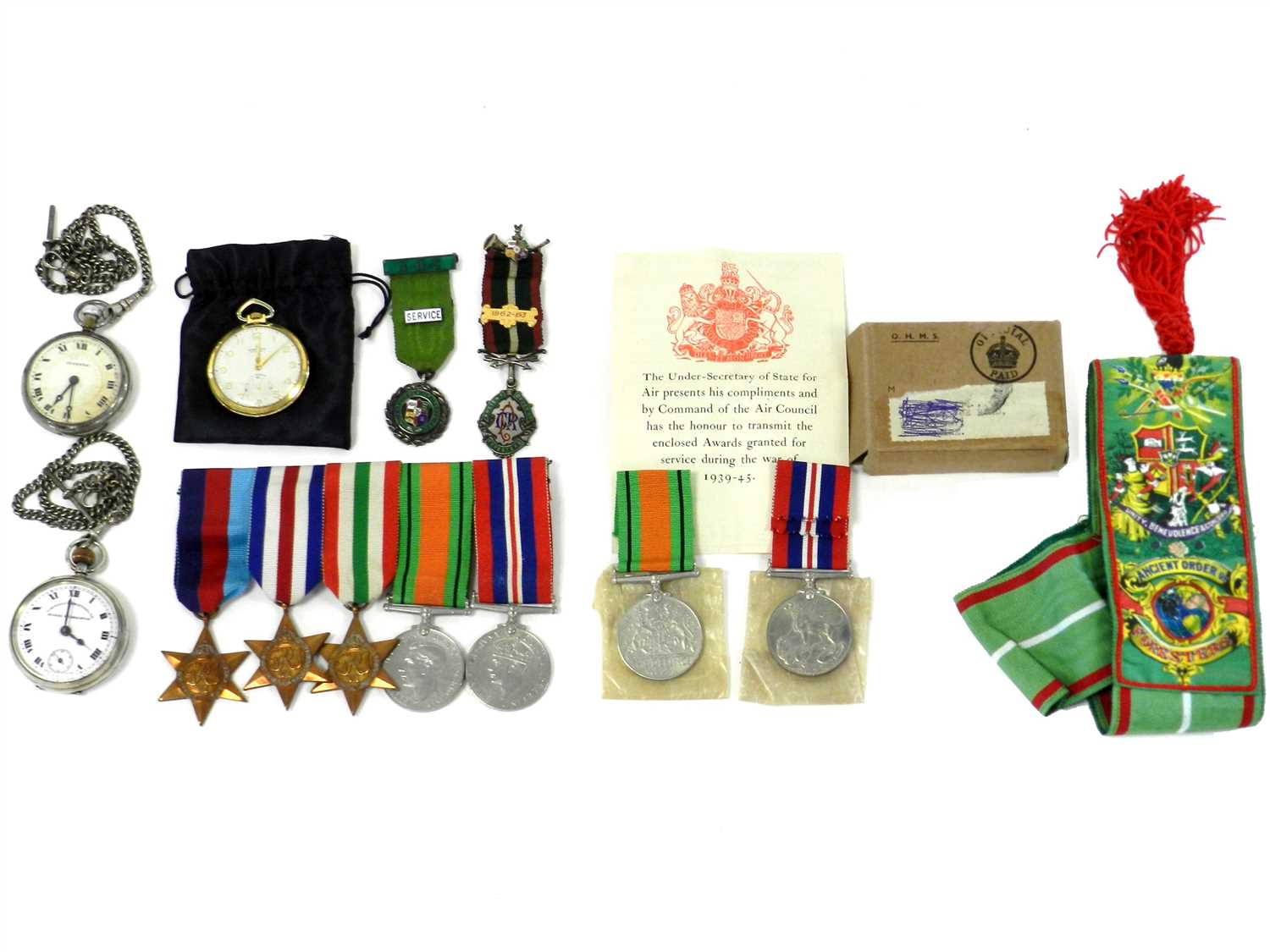 Lot 117 - Five WWII medals and further medals