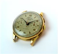 Lot 202 - An 18ct Yellow Gold Coresa Swiss antimagnetic chronograph wristwatch