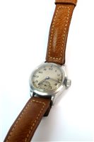 Lot 186 - A stainless steel sterile dial military wristwatch with broad arrow caseback