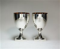 Lot 93 - A pair of George III silver goblets