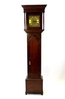 Lot 491 - An oak and walnut cross banded longcase clock, 18th century