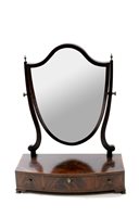 Lot 561 - A George III mahogany tulip wood cross wood banded and boxwood strung toilet mirror