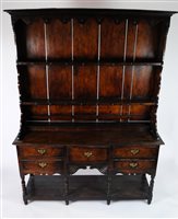 Lot 444 - A country oak dresser
