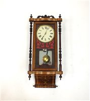 Lot 684 - A late 19th century American drop-dial wall clock
