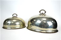 Lot 285 - Four silver plated dish covers