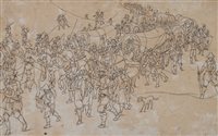 Lot 59 - Follower of Pieter Bruegel, Army on the March
